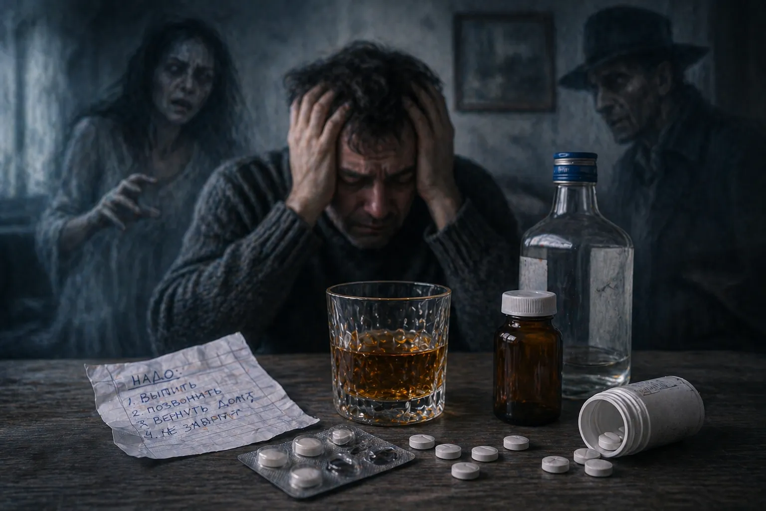 Галлюцинации после запоя: причины и помощь